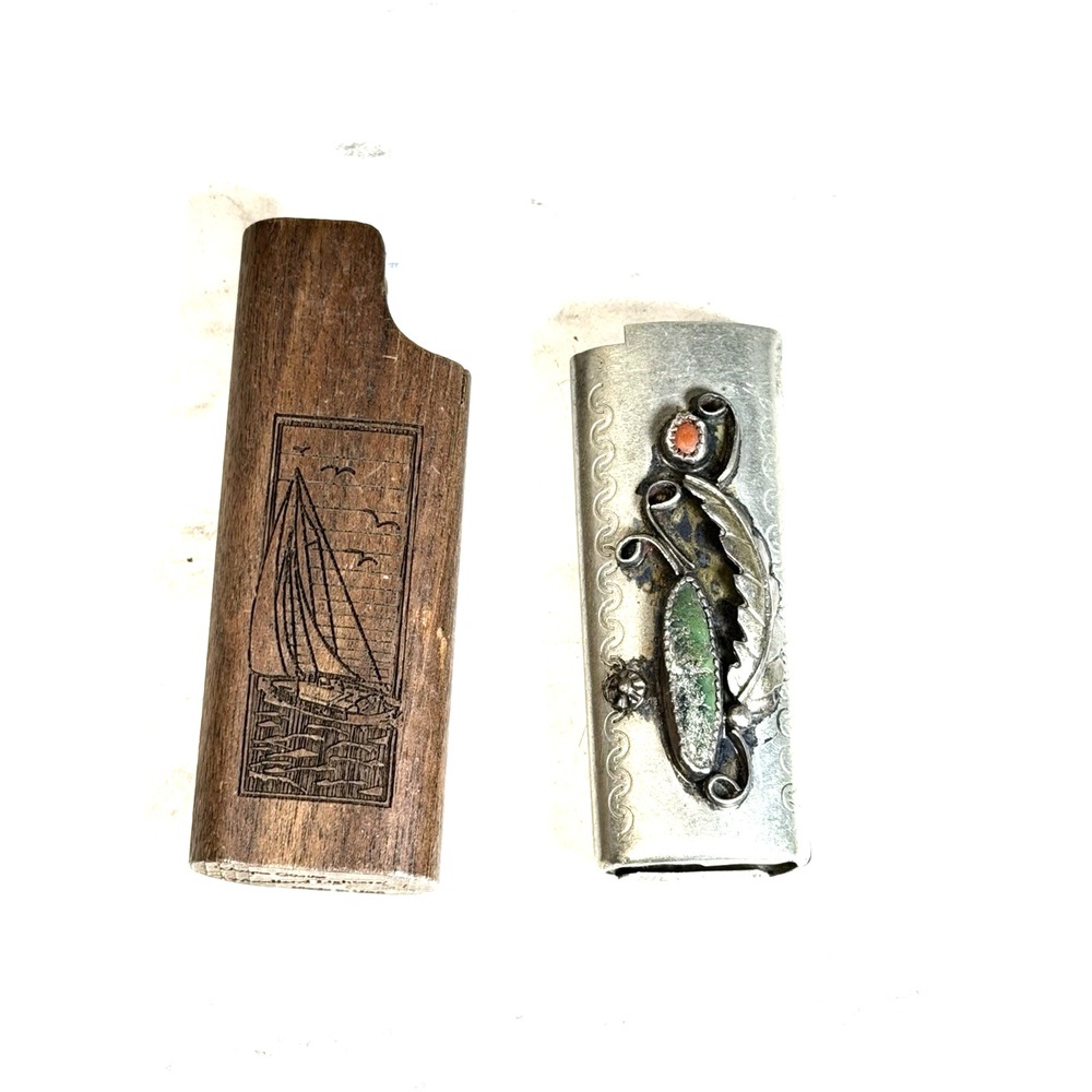 2~ Lighter Cases ~ Wayne Carver & Nickel Silver with Stones (3108)